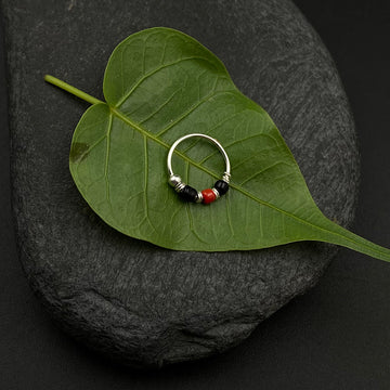 Black And Red Beads Nose Ring